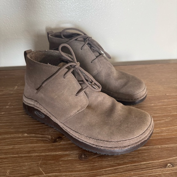 Mens Chaco Paonia Desert Brown Boots Waterproof Suede Size 8 50% Wool Lining - Picture 1 of 11
